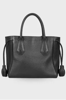 Tassel leather tote bag