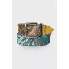 Printed leather belt