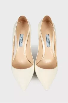 Patent white pumps