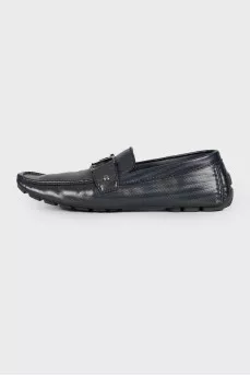 Men's dark blue moccasins