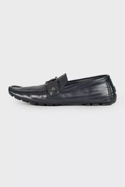Men's dark blue moccasins