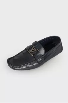 Men's dark blue moccasins