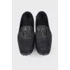 Men's dark blue moccasins