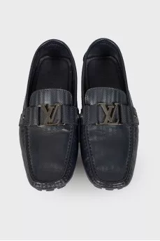Men's dark blue moccasins