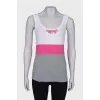 Tricolor embroidered top