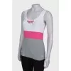 Tricolor embroidered top