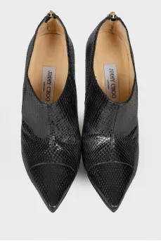 Embossed leather ankle boots