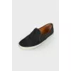 Black slip-ons with glitter