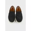 Black slip-ons with glitter