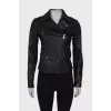 Leather jacket with back print