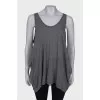 Gray tank top with back embroidery