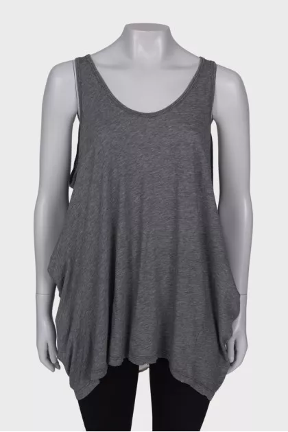 Gray tank top with back embroidery