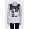 Black and white printed tank top