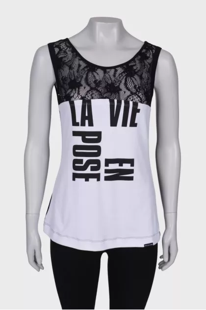 Black and white printed tank top