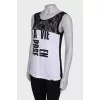 Black and white printed tank top
