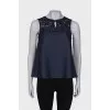 Navy blouse with lace