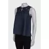 Navy blouse with lace
