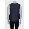 Navy blouse with lace