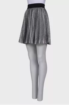 Silver pleated skirt