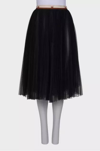 Sheer pleated skirt