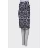 Pencil skirt in black and white print