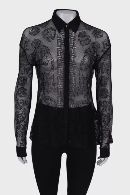 Translucent black blouse