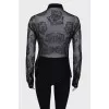 Translucent black blouse