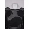 Black blouse with translucent cardigan