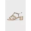 Silver embellished sandals