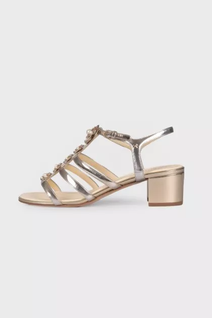 Silver embellished sandals