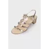Silver embellished sandals