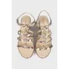 Silver embellished sandals