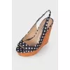 Wedge sandals in print