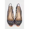 Wedge sandals in print