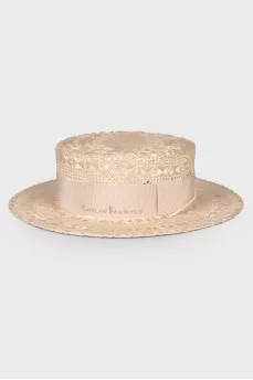 Straw hat with band