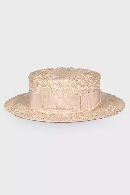 Straw hat with band