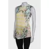 Linen T-shirt in print