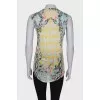 Linen T-shirt in print