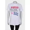 White long print T-shirt