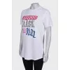 White long print T-shirt