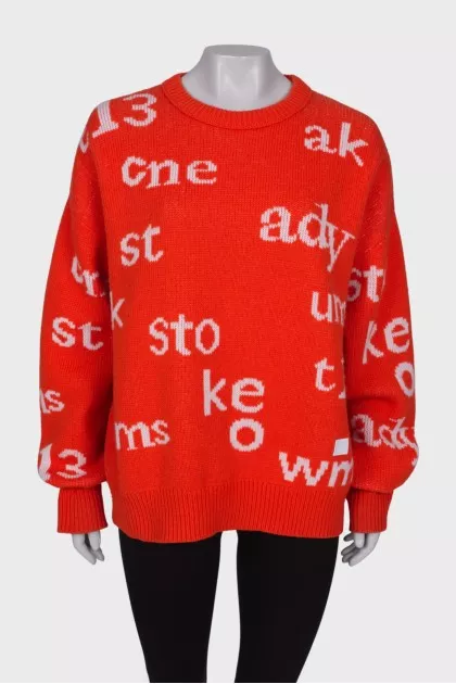 Printed wool sweater