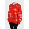 Printed wool sweater