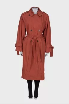 Dark orange waistband trench