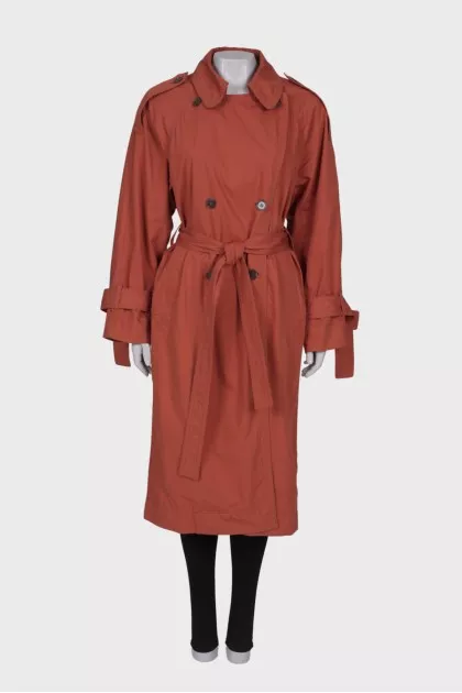 Dark orange waistband trench