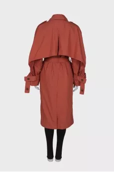 Dark orange waistband trench