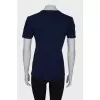 Navy blue print T-shirt