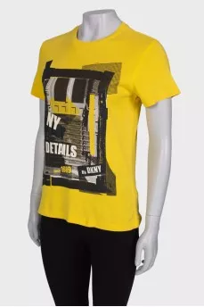 Yellow print T-shirt