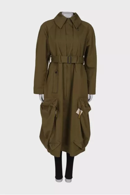 Dark green coat with massive pockets