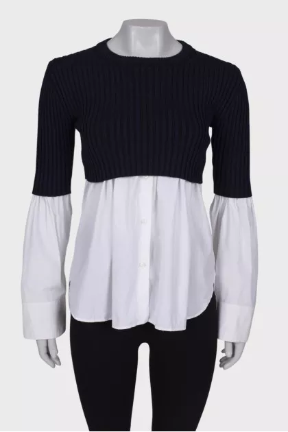 Combined two-tone sweater