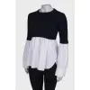 Combined two-tone sweater